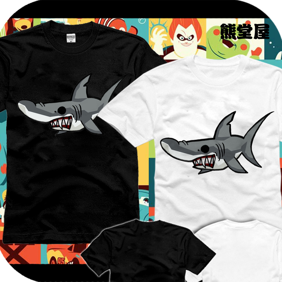 食人狂白鲨 史蒂文斯皮尔伯格惊悚电影周边纯棉短袖T恤衣服