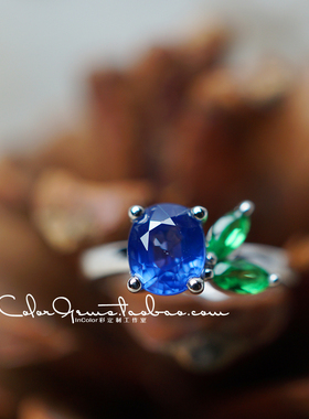 尼克的蓝莓/天然蓝宝石戒指 k金镶嵌 鉴赏定制/InColor彩定制