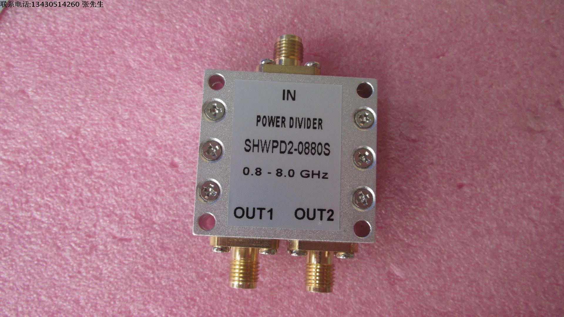 SHWPD2-0880S 0.8-8GHz WIFI 测试 一分二 2.4G 5.8G RF 射频微波高频功分器 分配器      0.8-8GHz 10WSMA RF 一分二 高频射频微波同轴功分器      质量保修1年  厂家承若1年保修      型号：SHWPD2-0880S