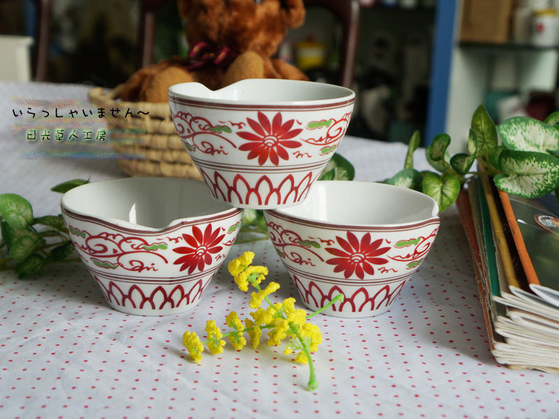 和風小物の日系 波唐草 缺口碗 沙拉碗 汤碗 甜品器皿（红）大小,餐饮具,碗,淘宝优惠券,粉丝福利购,淘宝优惠卷