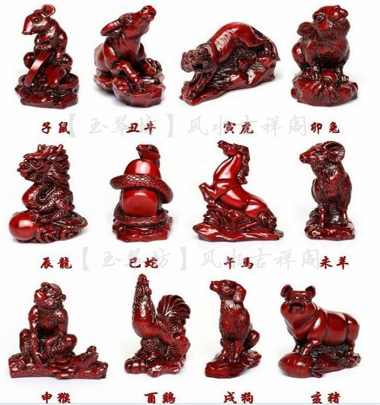 树脂十二生肖摆件家居装饰品