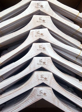 复古做旧水洗白色实木衣架批發男女款服装店木衣架儿童家用衣挂