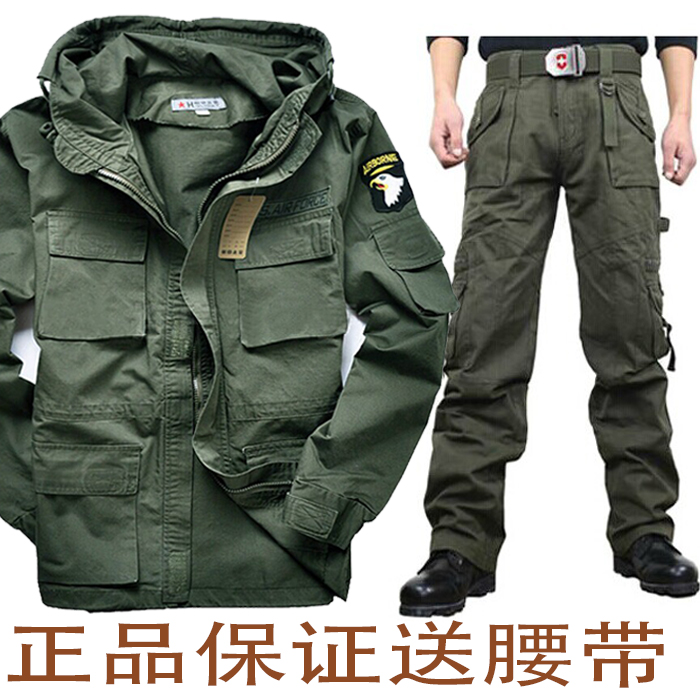 军迷户外装备套装 男迷彩服特种兵作训服空降师风衣棉服套装裤子