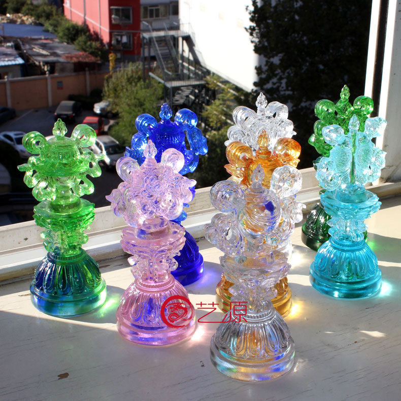 琉璃八吉祥八宝佛堂风水供奉用品用具创意家居装饰品招财摆件