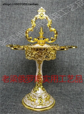 Z2特价清仓俄罗斯合金属酒杯架挂杯架展示架金边米色金玫瑰豪华