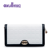 Exull q2015 spring new fashion colour matching shoulder clutch bag purse zipper bag for 15324066