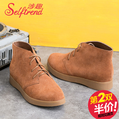 Fall/winter fun-2015 involved New England wind round leather lacing, Martin short boot women flat boots shoes T55012