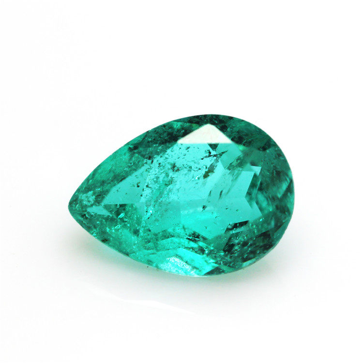 水滴梨形蓝碧玺裸石戒面带棉絮纹路戒指吊坠两用款未镶嵌湖蓝宝石