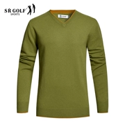 Áo thun đôi nam mùa thu và mùa đông cashmere áo thun cổ chữ V mặc áo len nhiều màu SR683023202 - Áo len Cashmere