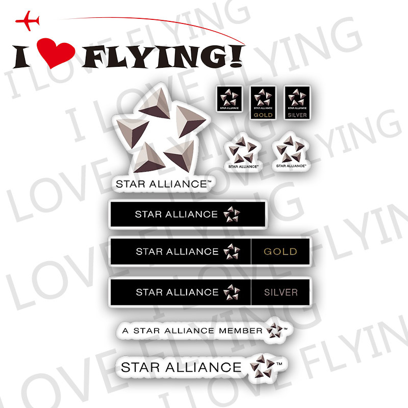 我爱飞行|星空联盟star alliance整版航空旅行登机拉杆箱贴纸潮贴