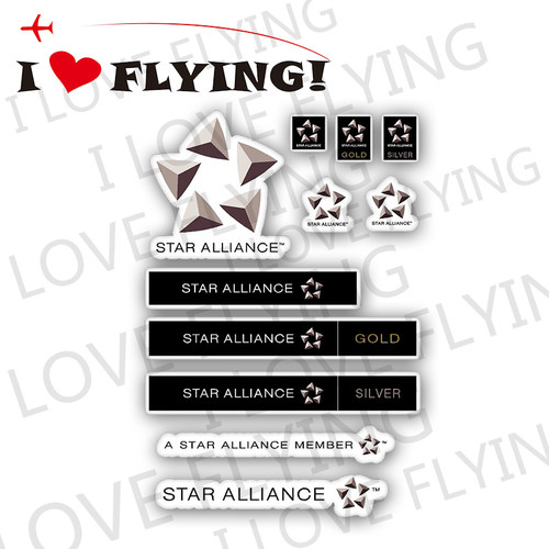 我爱飞行|星空联盟STAR ALLIANCE整版航空旅行登机拉杆箱贴纸潮贴