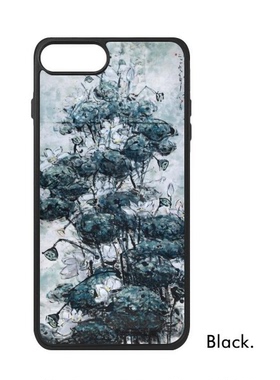 适用于iPhone蓬白色荷花古典水墨Xr手机壳max保护套678pro硅胶112