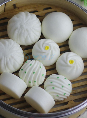 仿真小笼包馒头饺子花卷模型