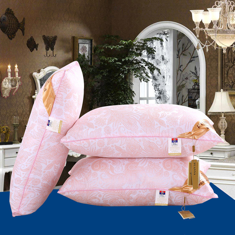 枕芯 酒店宾馆枕头芯可水洗超柔软枕芯保健枕芯一对粉色特价包邮