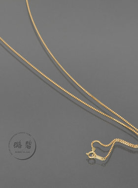 18k金刻印盒仔盒子链长度可定制