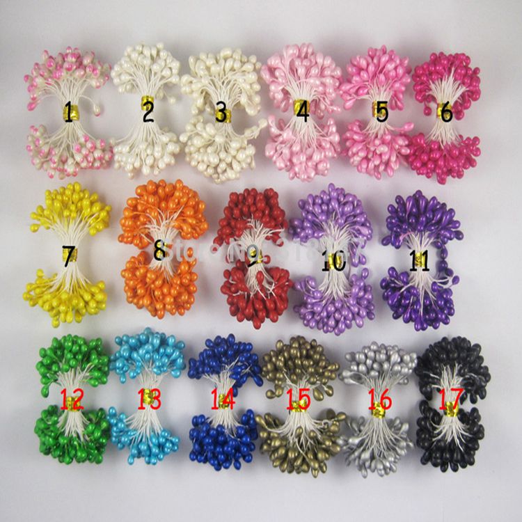 厂家批发丝网花材料 丝袜花 珠光花心花蕊 大号5mm 郁金香 牡丹芯