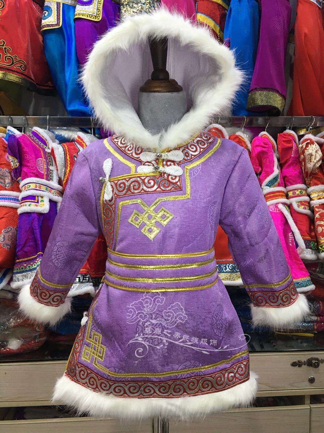 蒙古袍日常装冬季小孩演出服新品