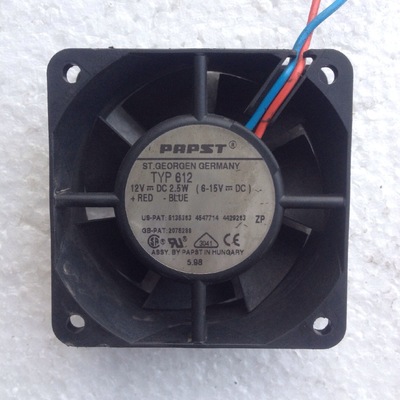 TYP 612 12VDC 2.5W 原装德国PAPST 60*60*25MM 高端设备轴流风