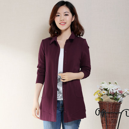 2016春装新款中年女装时尚休闲风衣女大码款