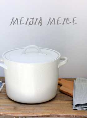 7.2升锂辉石耐高温桶型石锅 大容量糖水铺子陶瓷熬煮煲汤砂锅炖锅