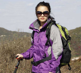 秋冬季户外冲锋衣女三合一两件套防风防雨加厚透气登山服外套