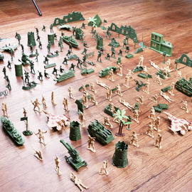 儿童军事基地沙盘兵人套装，模型玩具二战，小兵人士兵军队战争模型
