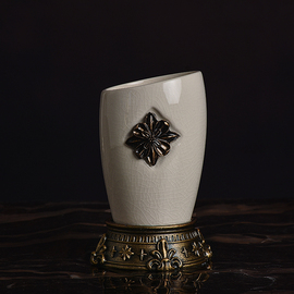 欧式高品质树脂复古冰裂纹陶瓷漱口杯套装家居简约情侣刷牙杯