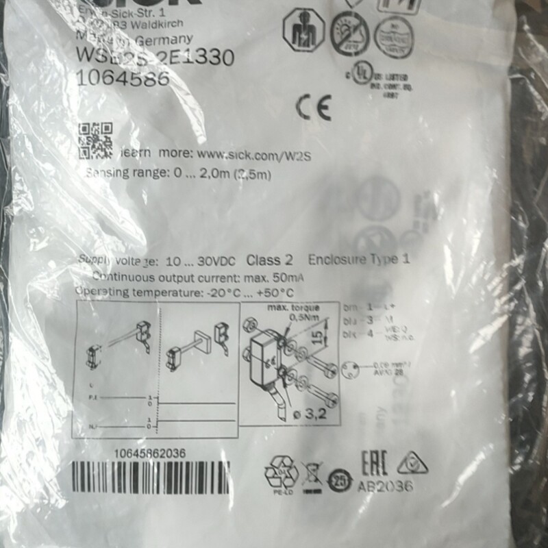 议价SICK传感器WSE2S-2E1330货号1064586实物拍议价