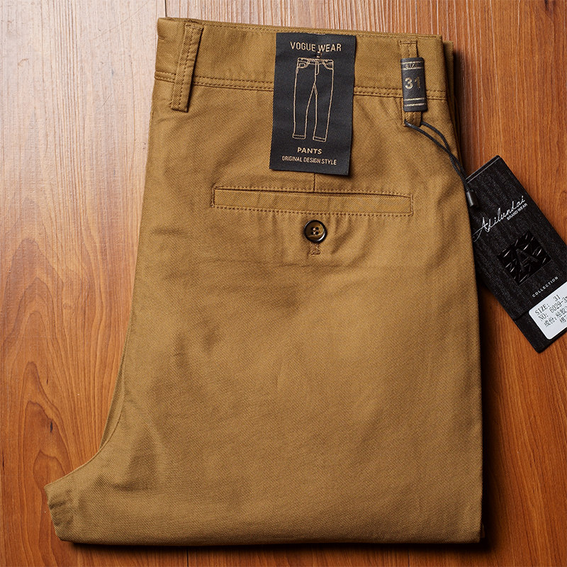 夏季高级感轻熟风舒n适丝光棉裤子男修身直筒