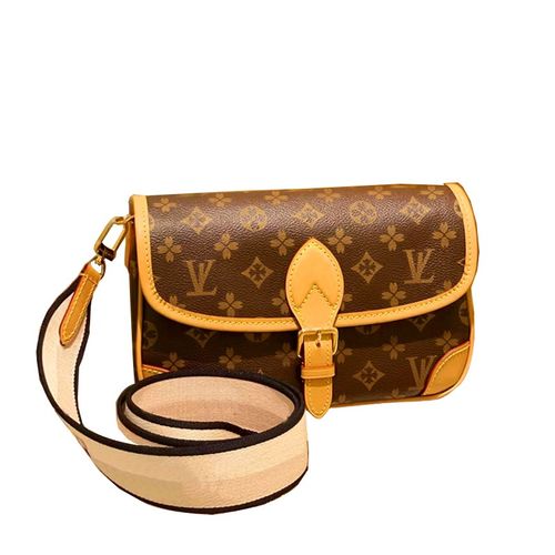 潮牌新款真皮老花法棍包女士时尚百搭单肩手提休闲中古腋下邮差包