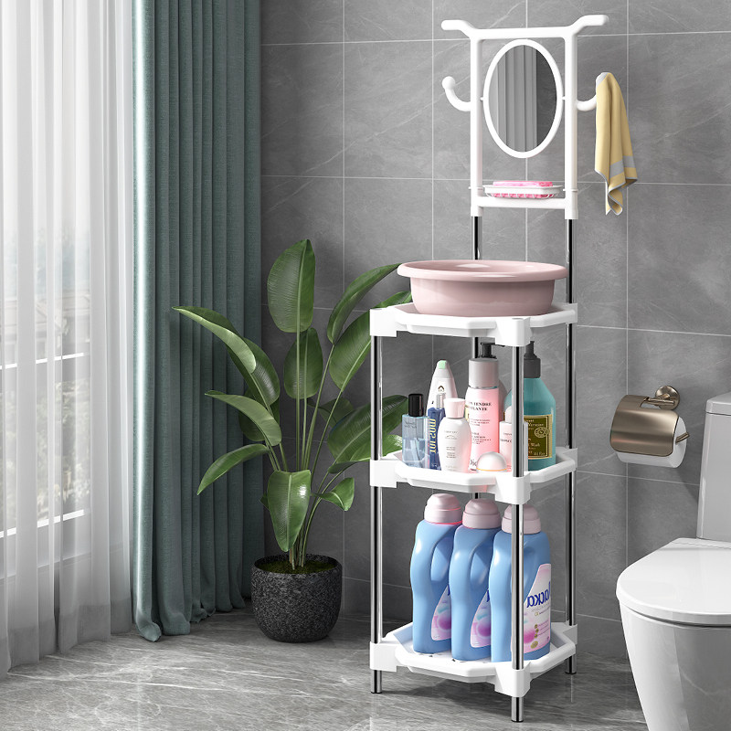 洗脸盆架家用落地盆架不锈钢洗脸架子带镜子农村结婚脸盆架子,住宅家具,面盆架,淘宝优惠券,粉丝福利购,淘宝优惠卷