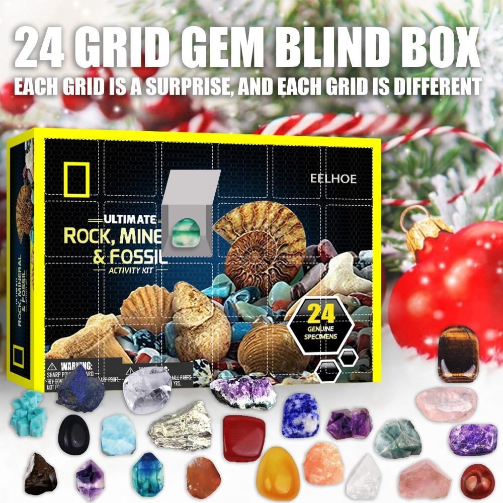 推荐Christmas Advent Calendar Set Rocks Minerals Gift Myster