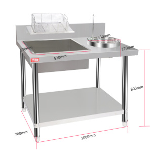 商用加厚不锈钢小型裹粉台果粉拆装 裹面机工作台汉堡店炸鸡裹面台