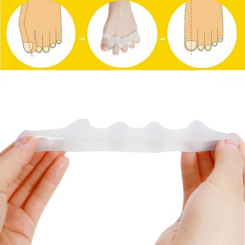 2 Pcs Silicone Toe Separators Straightener Toe Corrector Spa