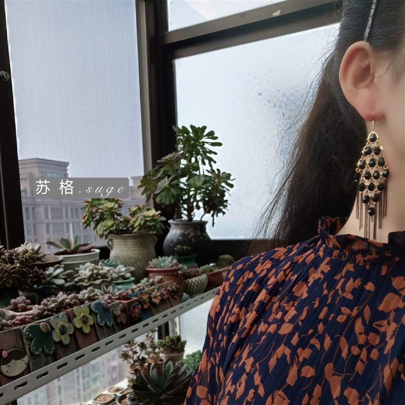 高级感沙滩耳环女长款气质超仙耳坠小众耳饰法式耳夹网红大气耳线