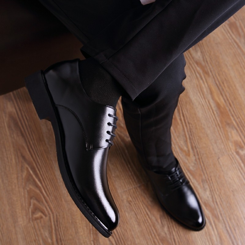 皮鞋男潮流韩版帅气低帮黑色夏季西装商务正装英伦休闲内增高结婚,流行男鞋,休闲皮鞋,淘宝优惠券,粉丝福利购,淘宝优惠卷