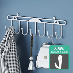 衣帽排钩收纳衣服置物 门后挂钩免e打孔壁挂墙上挂衣架卧室门背式