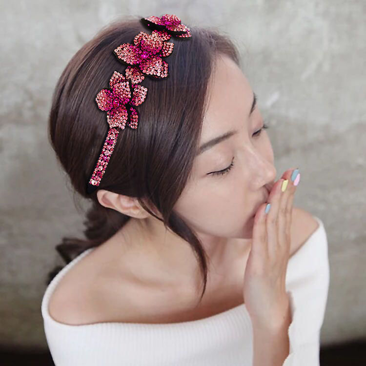 韩式发捆发箍水钻头箍女甜美发窟头箍韩版发夹折不断发卡头饰