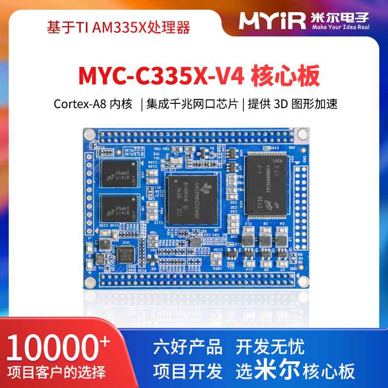 厂家米尔科技电子TI AM335X核心板MYC-C335X-V4, Linux开发核心