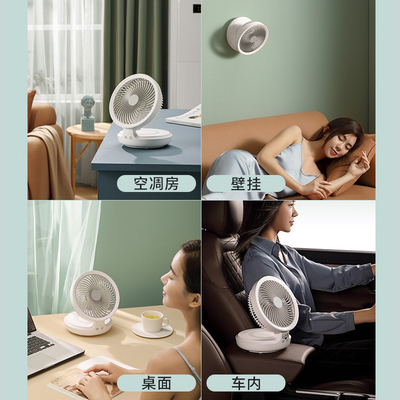 edon爱登壁挂适合厨房用的风扇可折叠充电风扇厕所专用免打孔e808