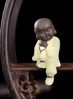 禅意小和尚沙弥陶瓷家居饰品博古架工艺品客厅室S内装饰创意小摆