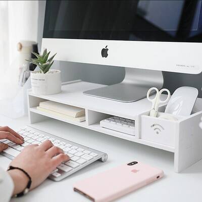 速发Computer monitor Shelf Desktop Office table storage fini