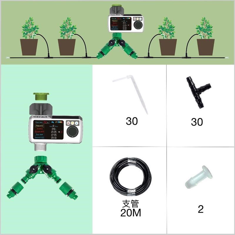 新款雨感浇花显示led器浇水定时器全自动智能定时器园艺灌溉工具