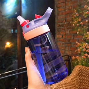 450/480ML BPA Free Cartoon Water Bottle With Straw Sport Bot