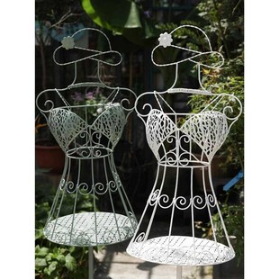 美女模特花架爬藤架铁艺月季 绿萝架 花支架植物支撑杆阳台花架新款