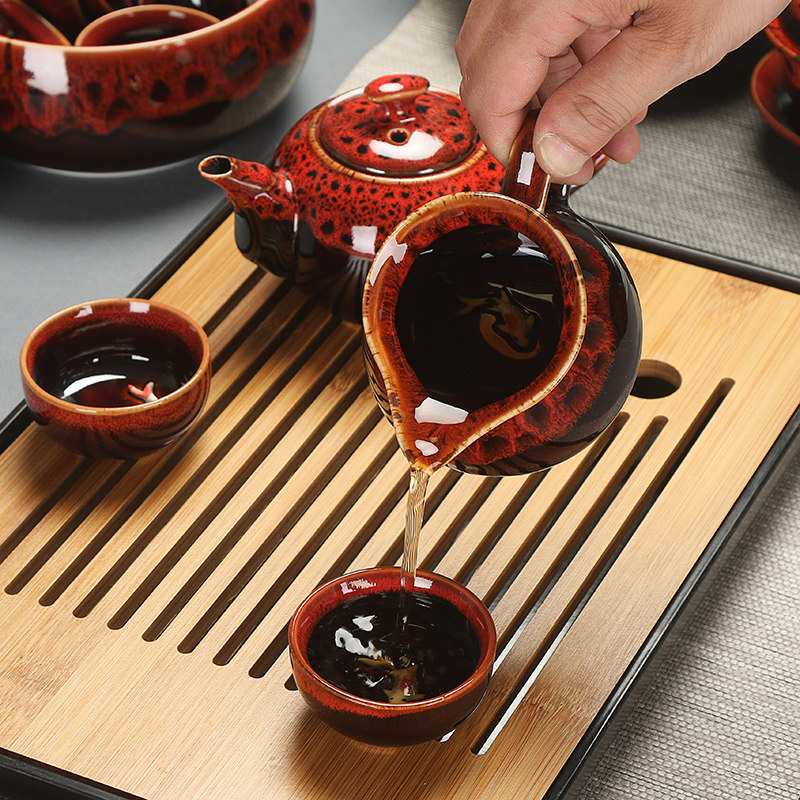 陶瓷功夫茶具套装浮雕鱼茶杯茶壶盖碗茶洗茶盘茶海整套简约家用,餐饮具,功夫茶具,淘宝优惠券,粉丝福利购,淘宝优惠卷