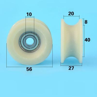 推荐1Pcs 10x56x27 mm U groove Nylon Plastic Wheel With Beari