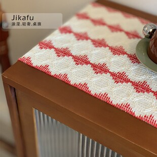 圣诞桌旗新年节日氛围感布置红色喜庆餐桌长条桌布新款茶几茶旗布