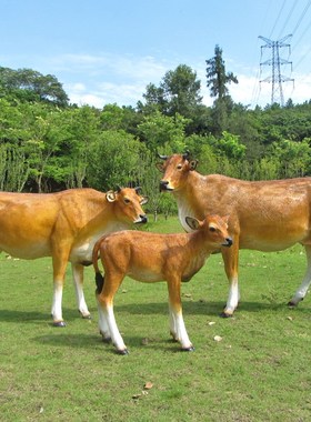 仿真黄牛摆件玻璃钢动物雕塑农场花园草坪装饰户外园林景观小品