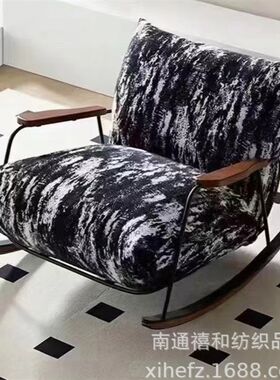 新中式简约抽象黑白水墨面料 可做抱枕沙发布 卧室盖毯子窗帘面料
